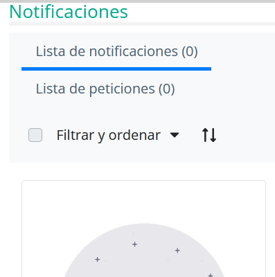Panel de las notificaciones del usuario