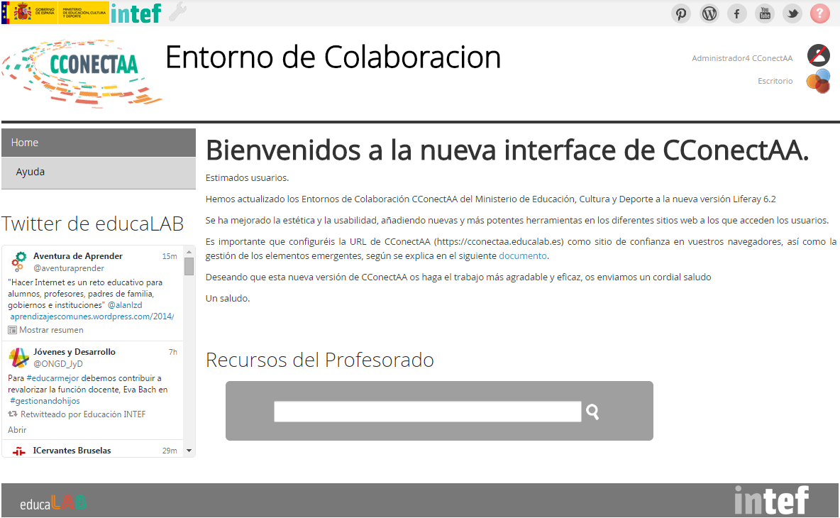 Página de inicio de CContectAA