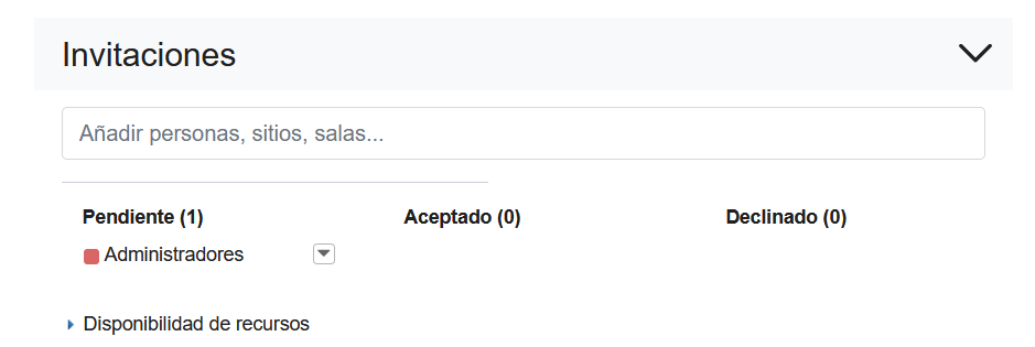 Apartado invitaciones del calendario